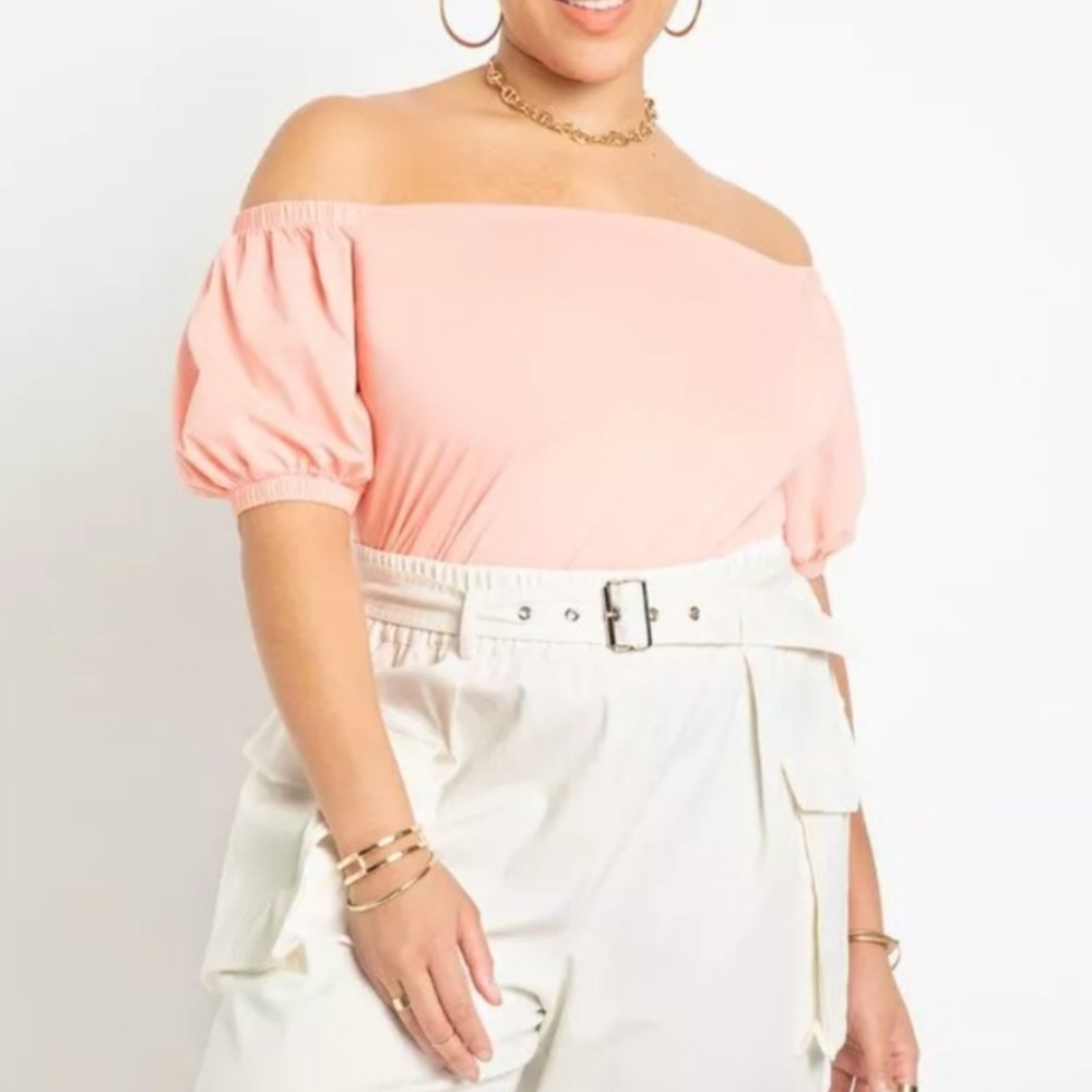 NWOT Eloquii Off the Shoulder Top in Pink, Size 18/20